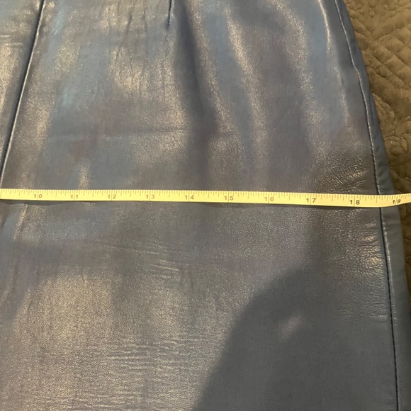 Blue Leather Skirt - Picture 6 of 8